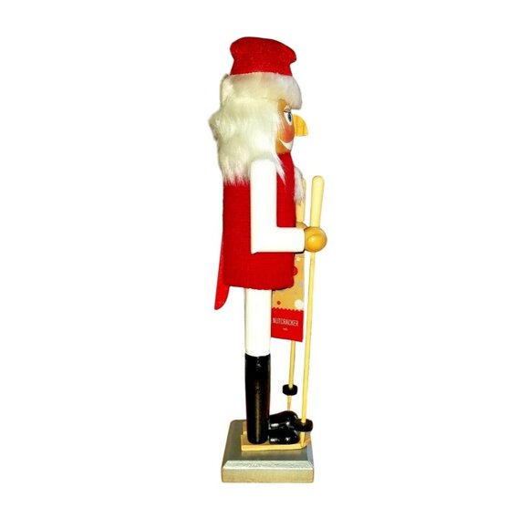 Nutcracker Skiing Wood Santa Claus 14'' Nutcracker Holiday Lane Macys New - Picture 2 of 5